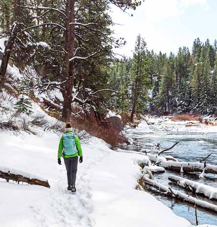 hiking in winter